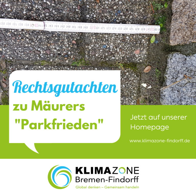Read more about the article Neuordnung des Parkens in Findorff – Senator Mäurers „Parkfrieden“ weiterhin fehlerhaft und nicht rechtssicher