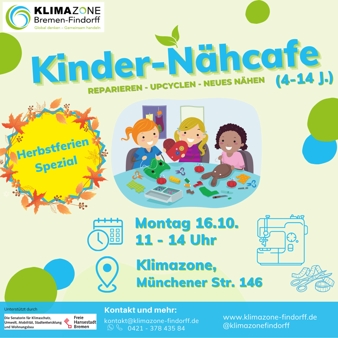 Read more about the article Kinder-Nähcafé (4-14 J.) – Herbstferien-Spezial